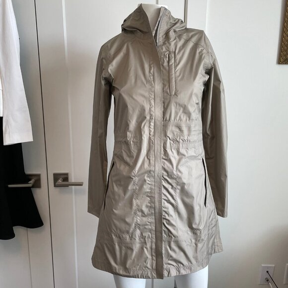 Columbia Omni Tech Arcadia II Waterproof Full Zip Hooded Rain Jacket Lt Khaki XS - Picture 15 of 15